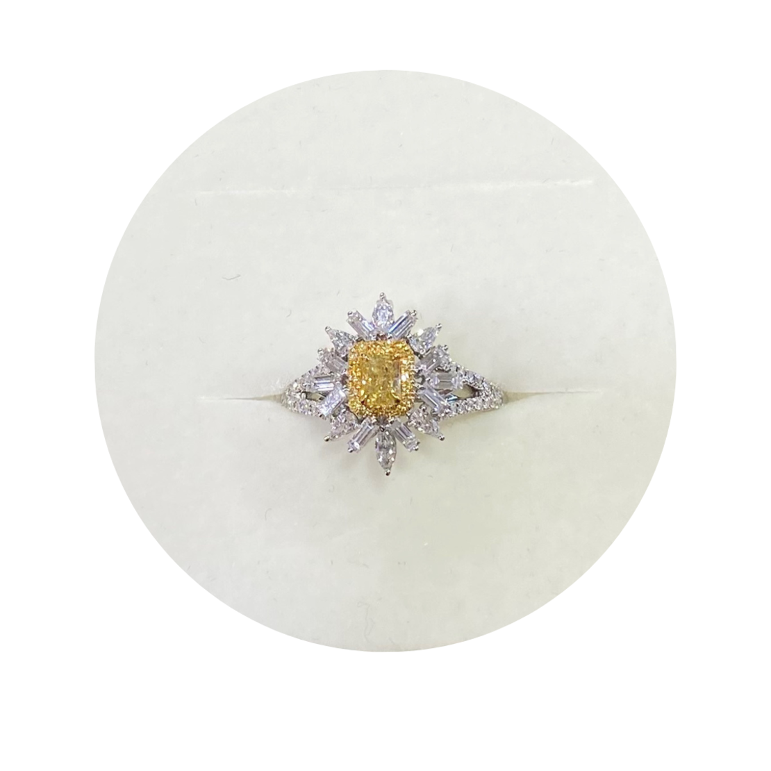 1.17 ct Yellow fancy diamond ring and a necklace