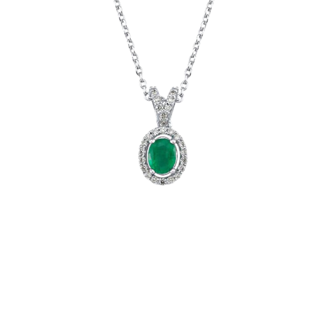 0.39 ct Emerald and diamond necklace