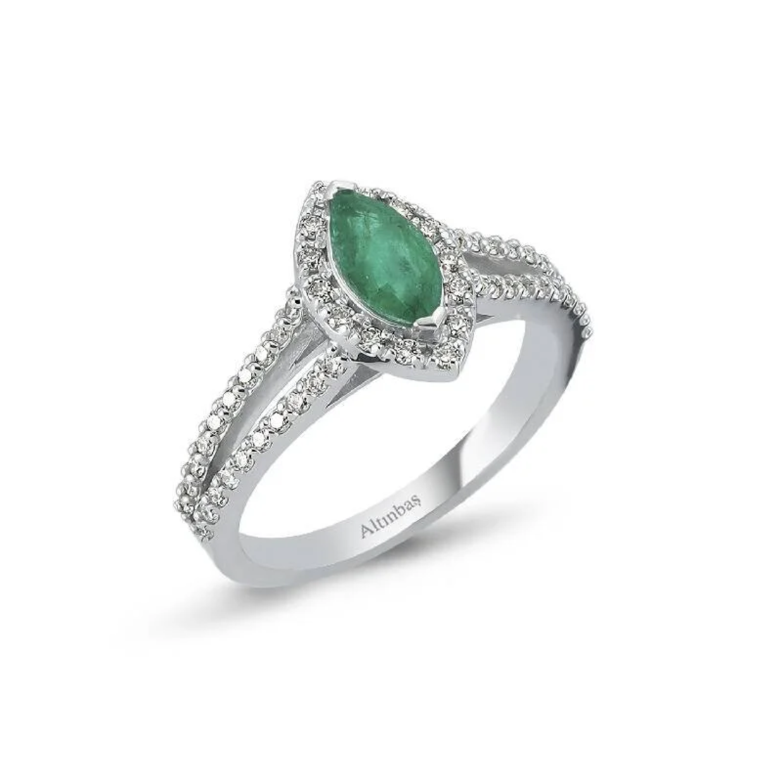 0.72 ct Emerald and diamond ring