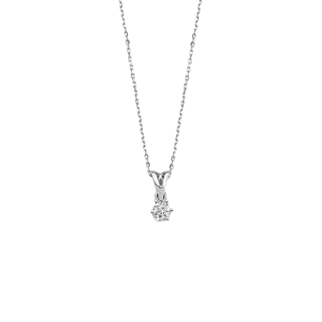 0.15 ct One diamond classic necklace
