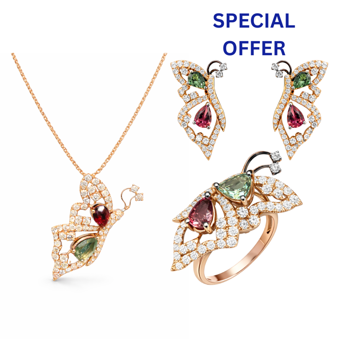 14.23 к Сет с бриллиантами из розовое золото