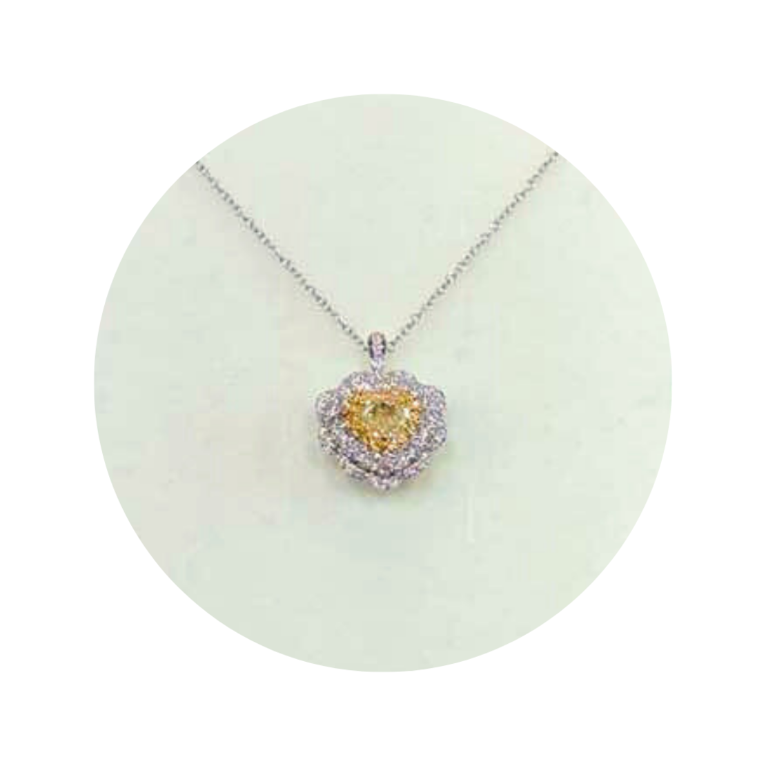 1.19 k Yellow diamond ring and necklace