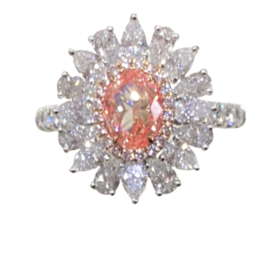 2.59 ct Investment fancy pink diamond ring