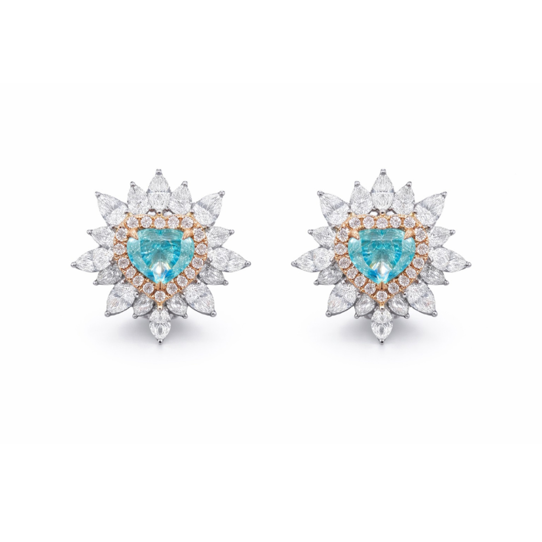2.36 ct Fancy blue colored diamond earrings