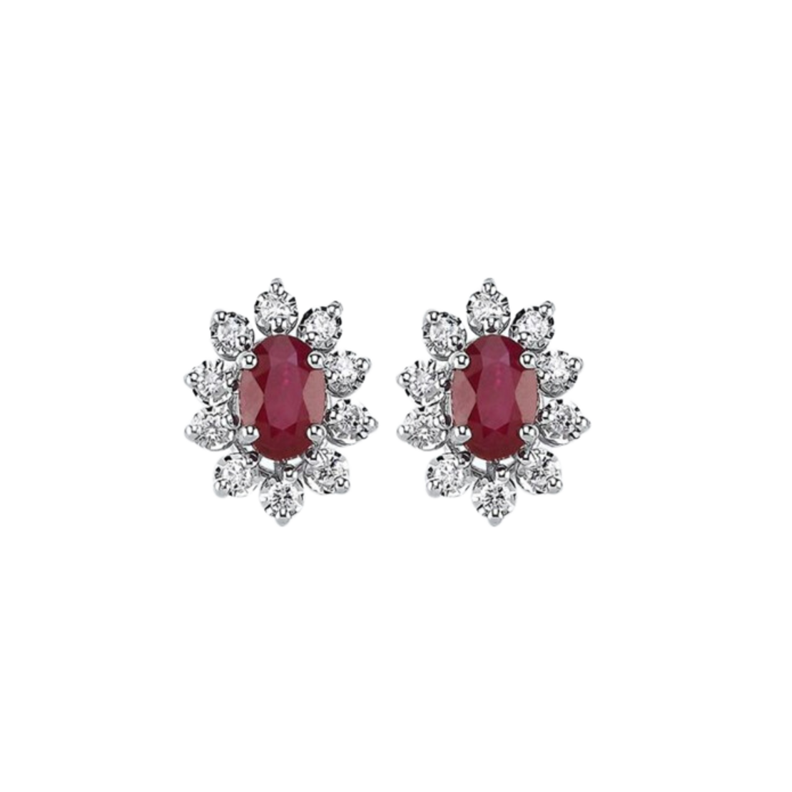 1.69 k Earrings with rubies and diamonds
