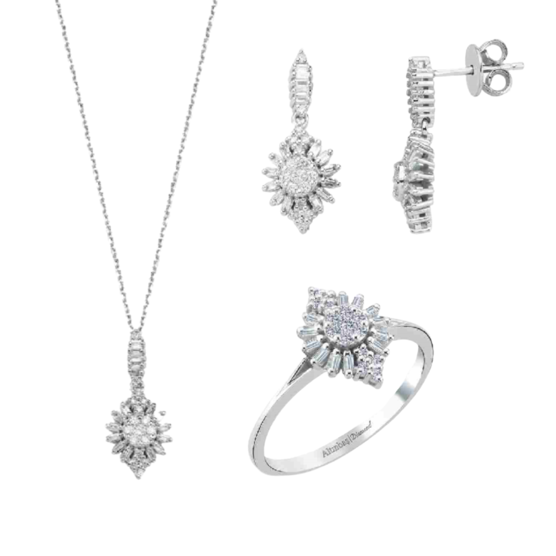 0.93 ct Baguette diamonds set