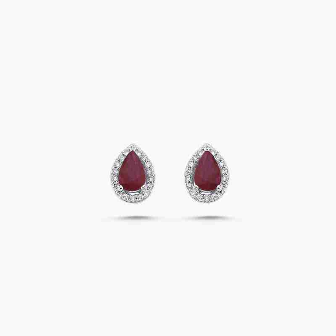 1.11 ct Earrings with rubies and diamonds