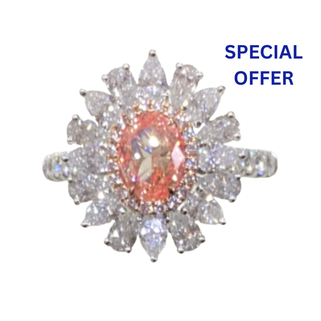 2.59 ct Investment fancy pink diamond ring