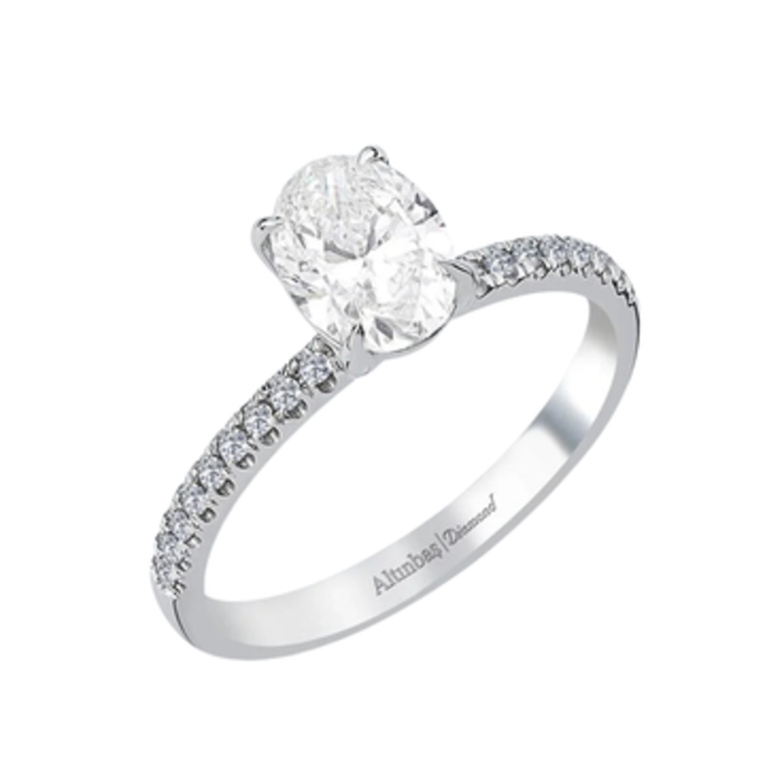 0.80 ct White gold diamond ring