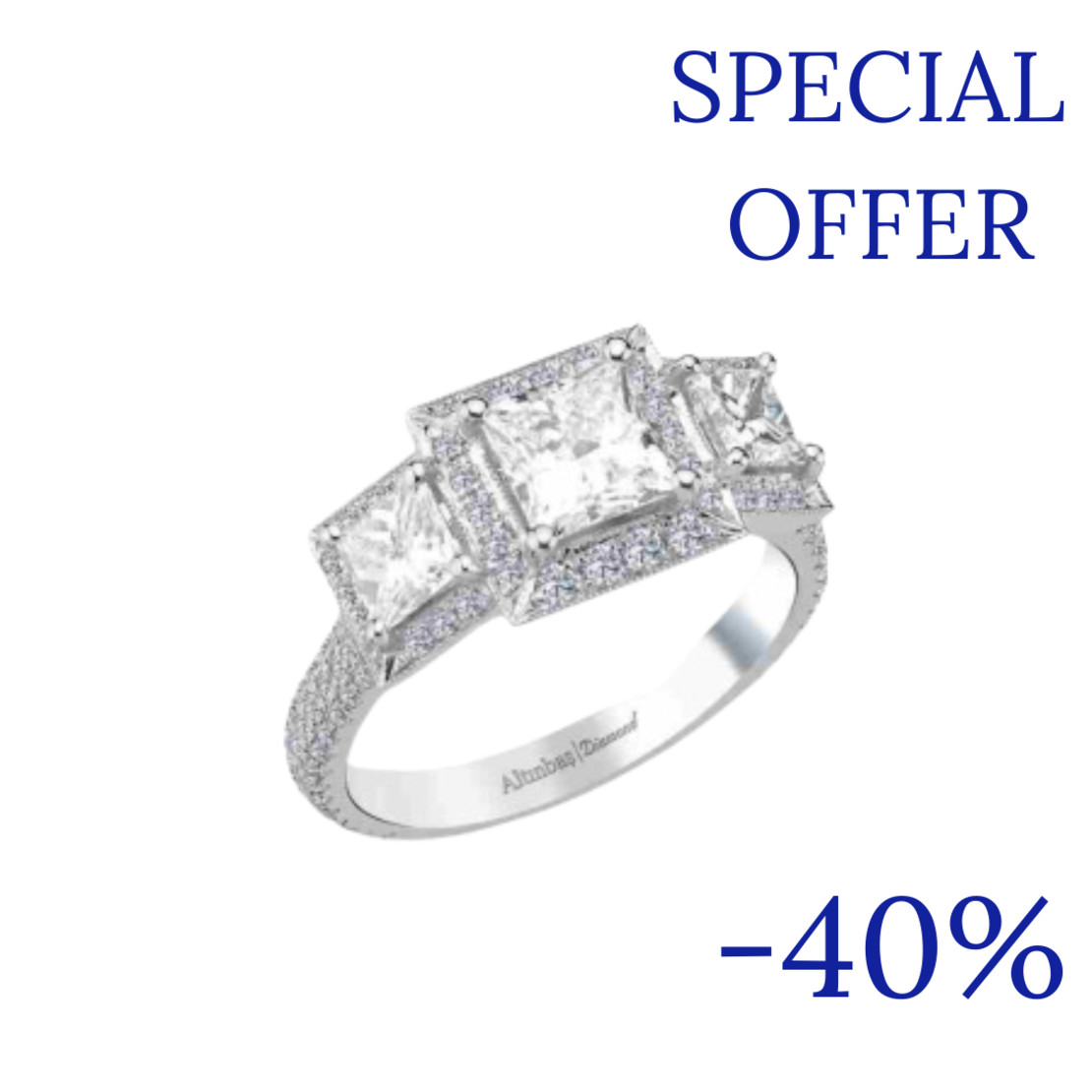 2.50 ct Investment princess cut diamond ring