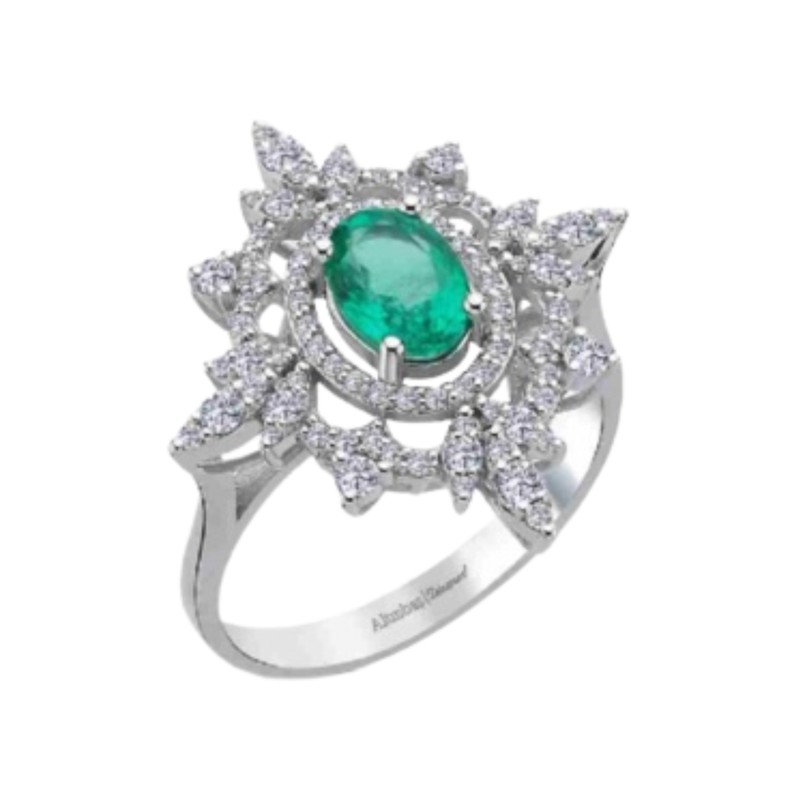 Кольцо с изумрудом и бриллиантами, 1,30 карата.