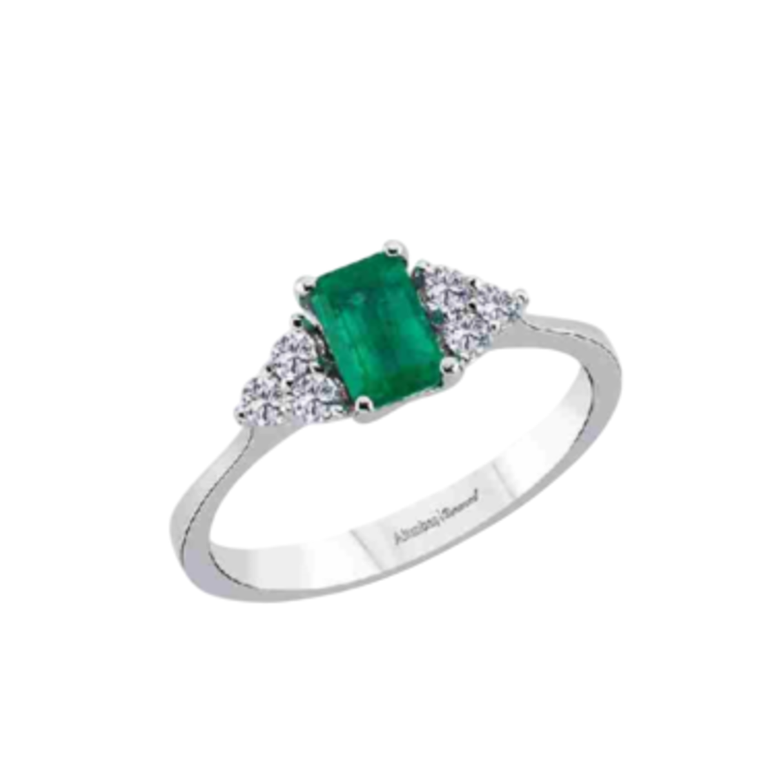 0.82 ct Emerald and diamonds ring