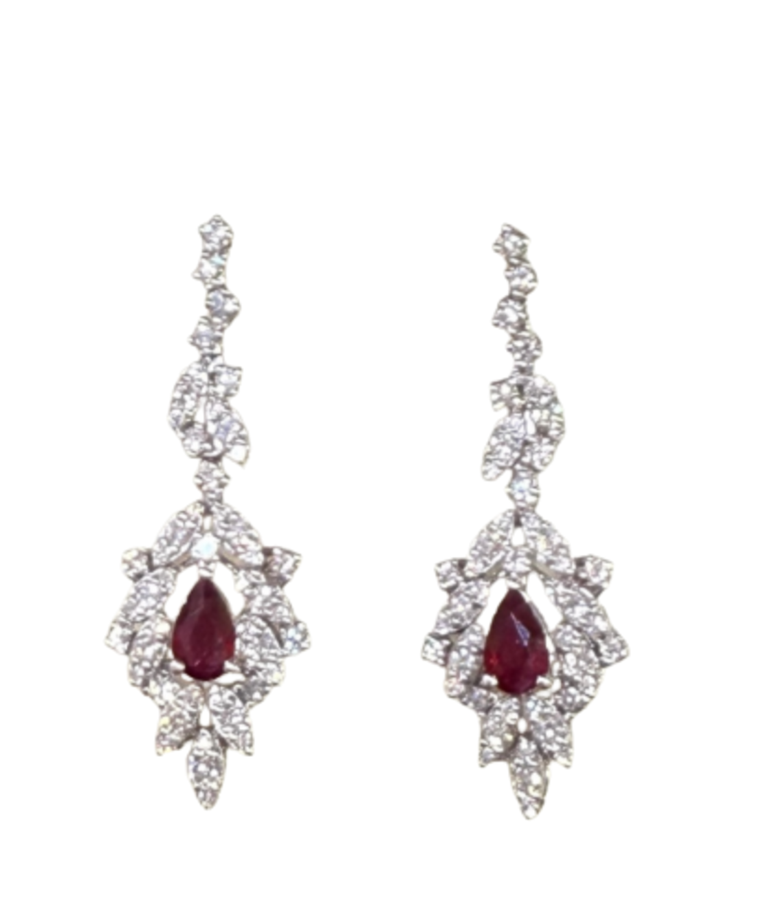 2.05 ct Earrings with rubies and diamonds