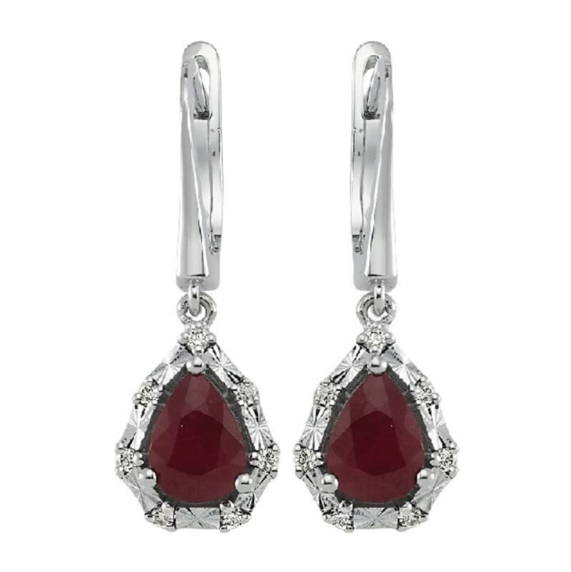 1.78 ct Earrings with rubies and diamonds