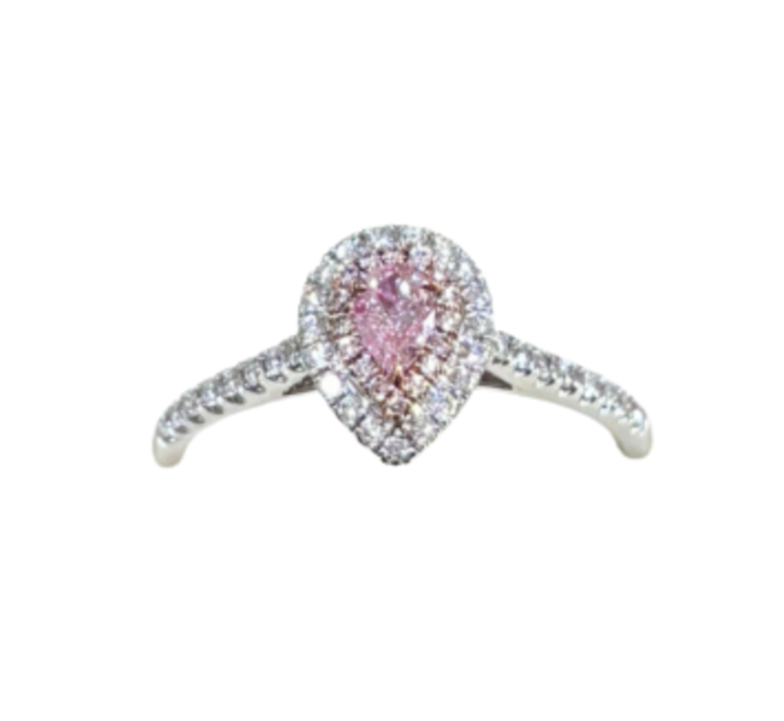 Кольцо-подвеска с розовым бриллиантом 0,47 карата