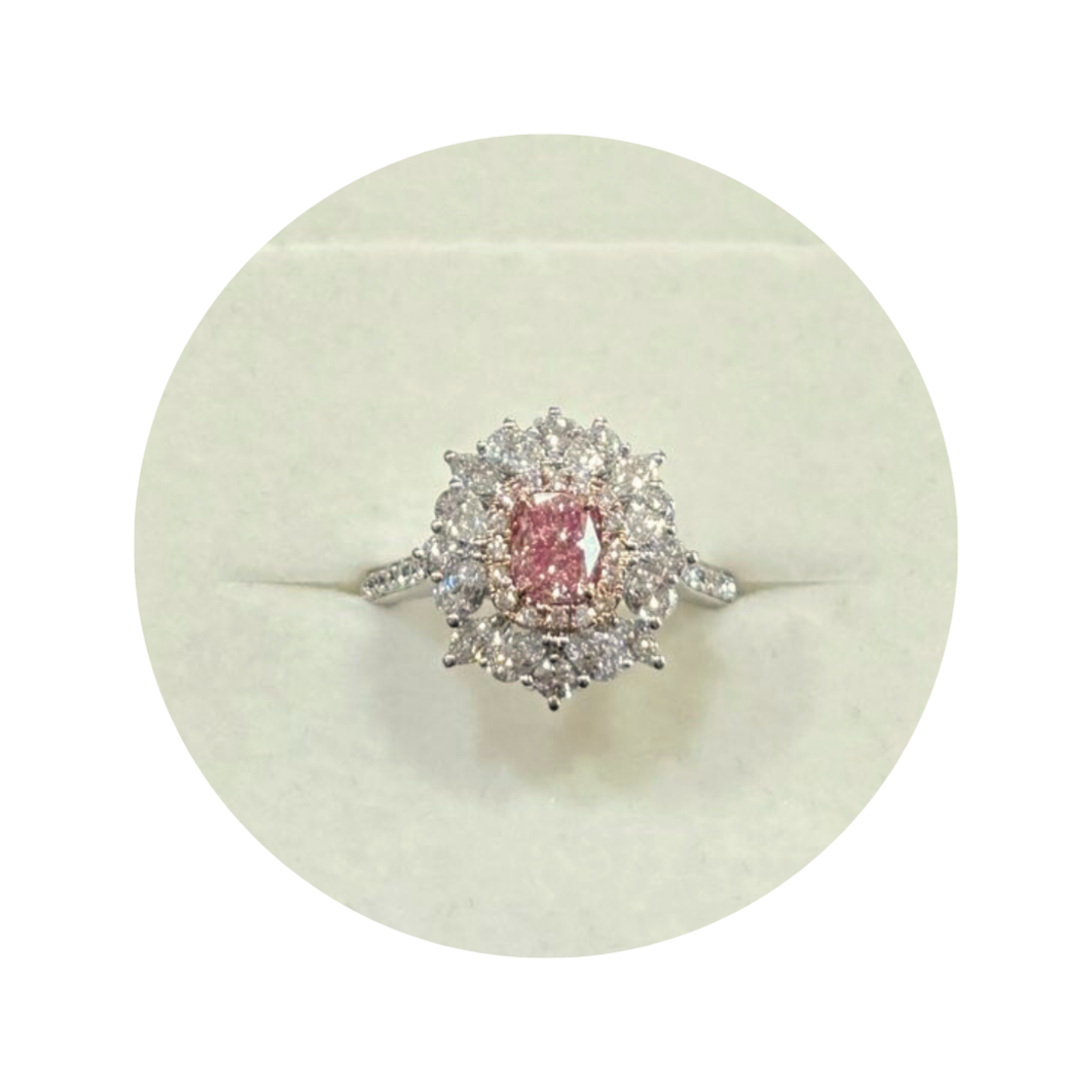 1.89 k Pink diamond ring and necklace