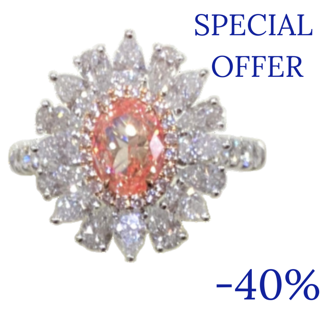 2.59 ct Investment fancy pink diamond ring