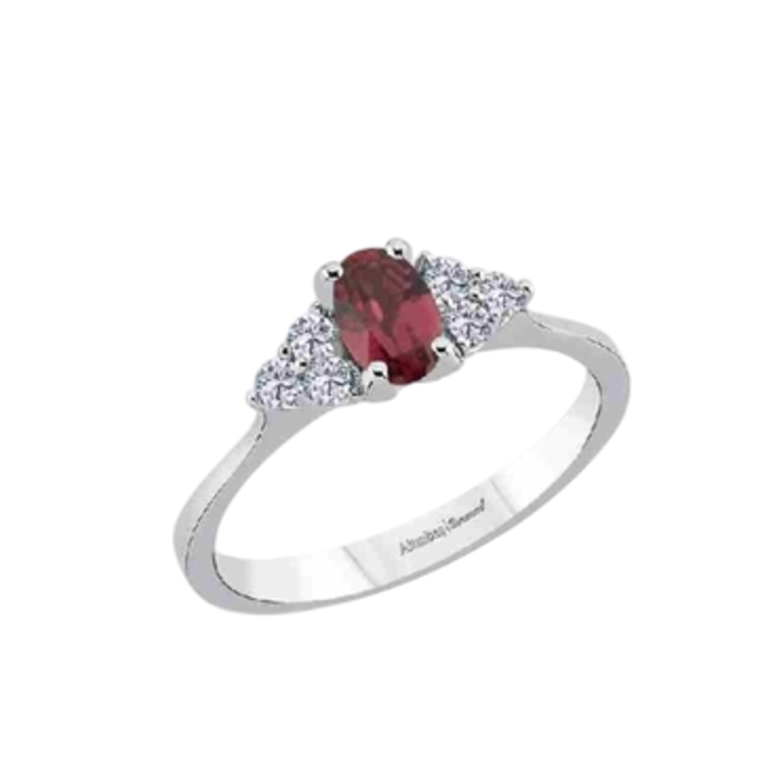 1.11 ct Rhodolite and diamonds ring