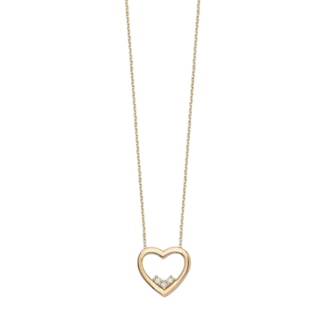 0.05 ct Rose gold heart shaped diamond necklace