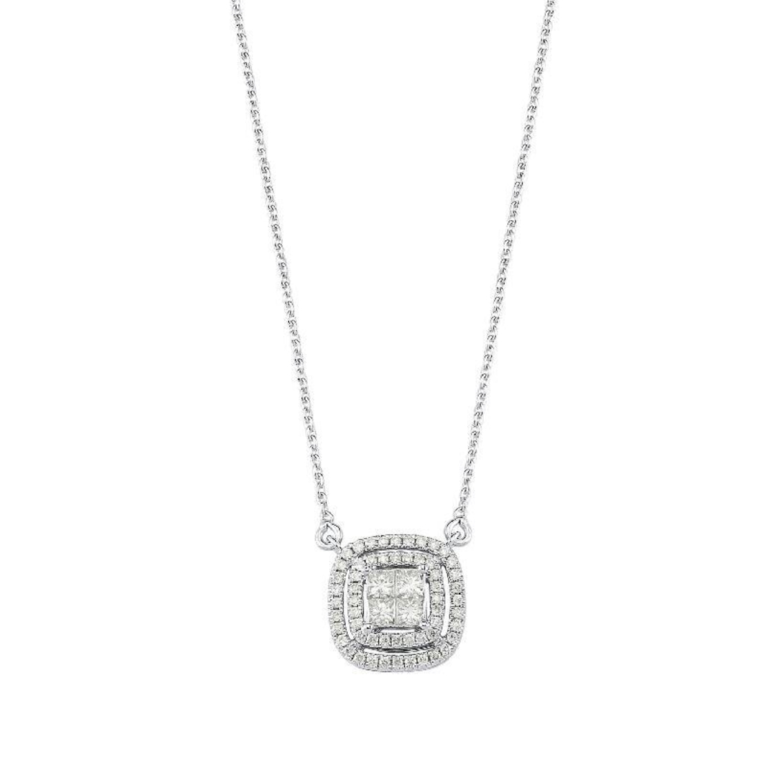 Necklace with diamonds 0.30 k on white gold