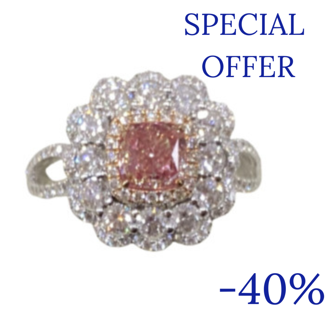 2.21 ct Investment pink diamond ring