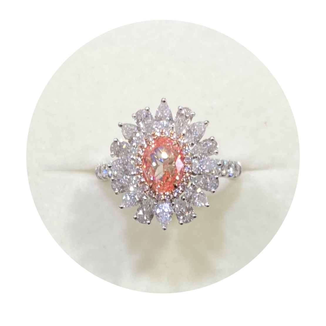 2.59 ct Investment fancy pink diamond ring