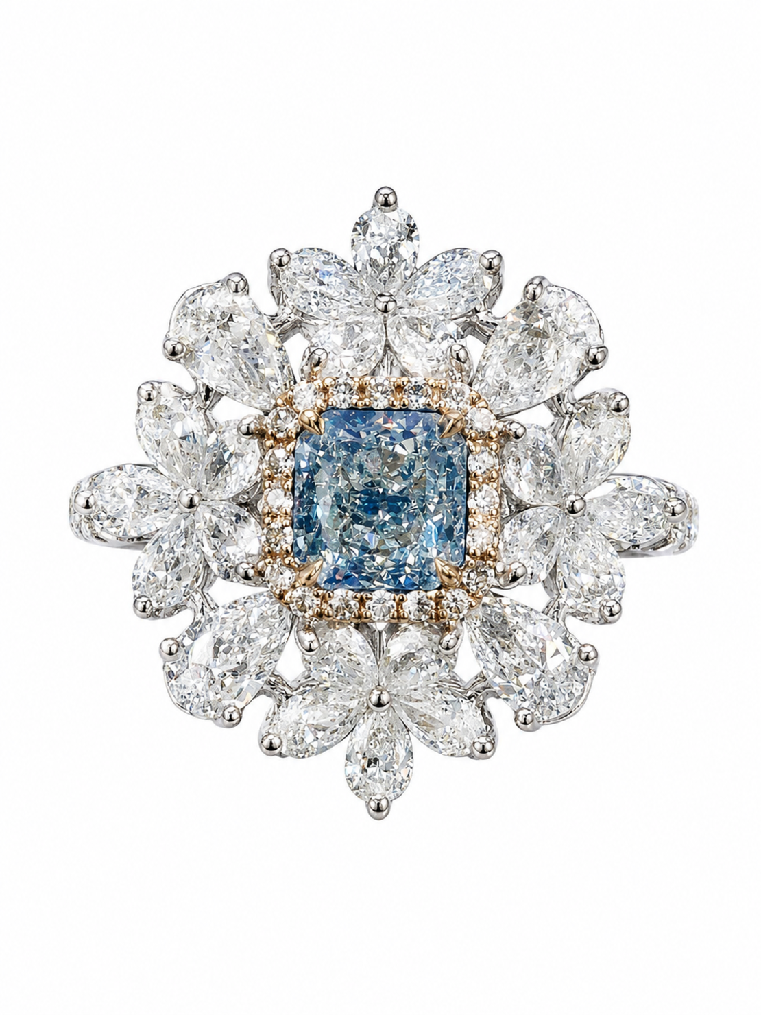 3.06 ct Fancy blue diamond ring