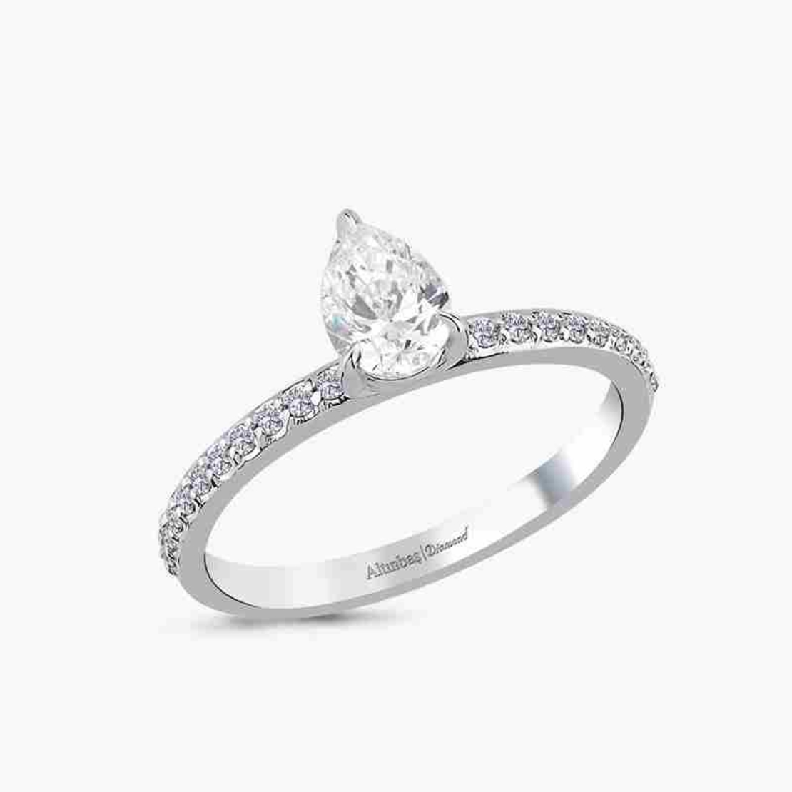 0.86 ct Pear shaped diamond ring