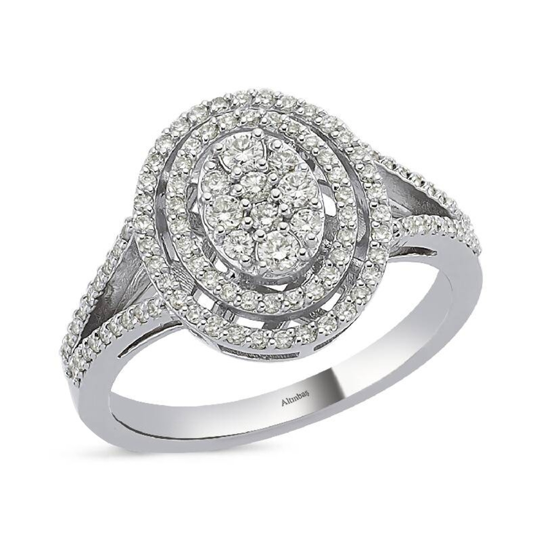 Ring with diamonds 0.51 k