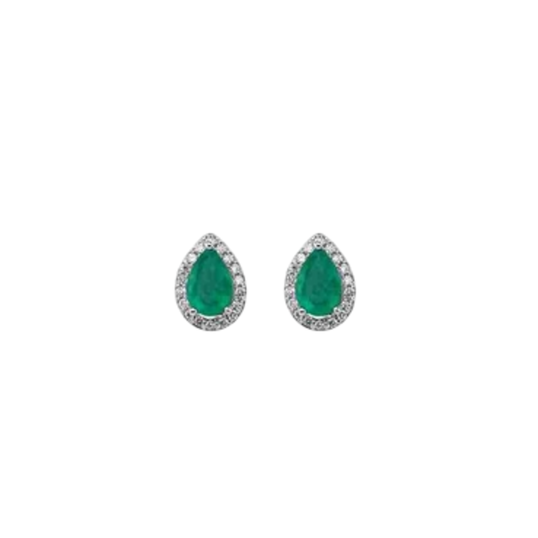 0.83 ct Earrings with emeralds and diamonds