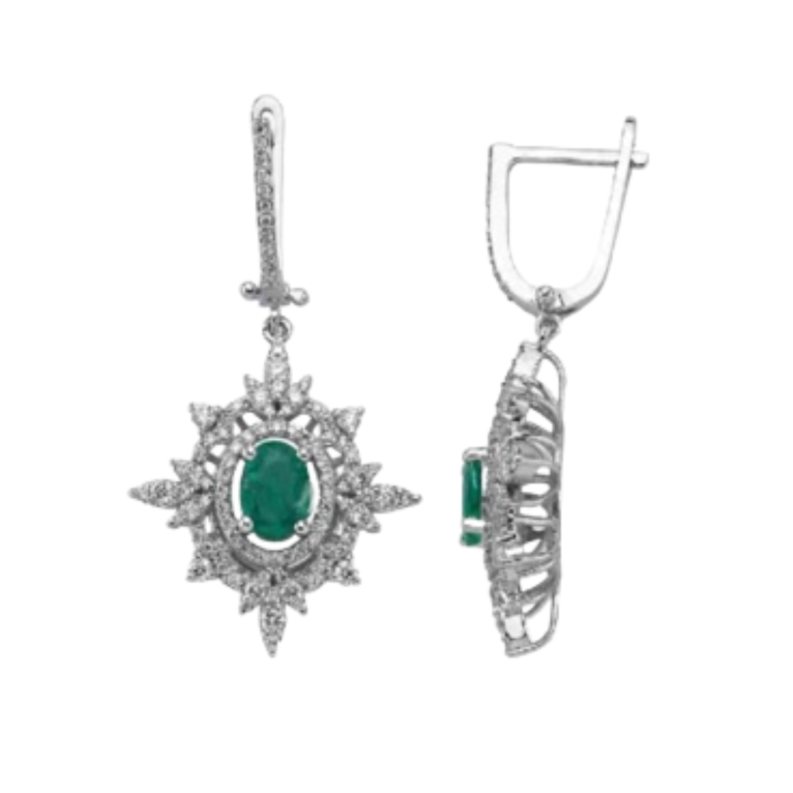 2.41 k Серьги смарагдьи и бриллиантами