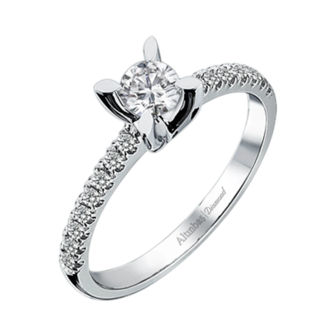 0.71 ct White gold diamond ring