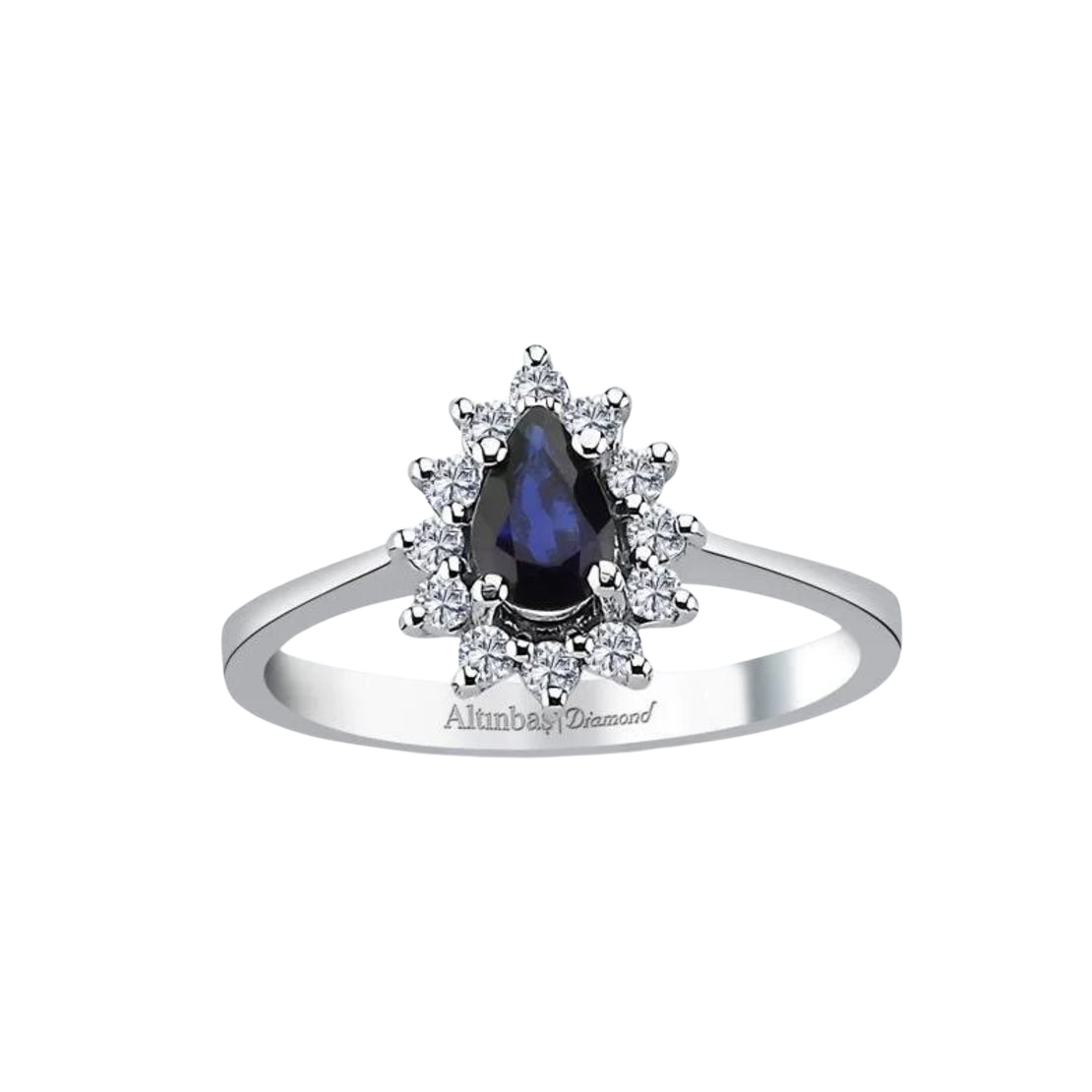 Ring with diamonds and sapphire 0.57 ct