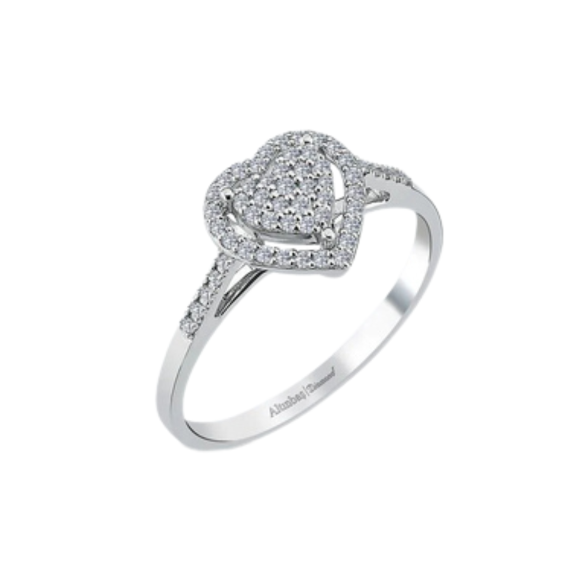 0.19 к Пръстен с диаманти сърце