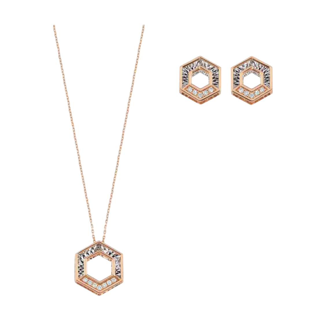 0.11 к Сет с бриллиантами от розовое золото