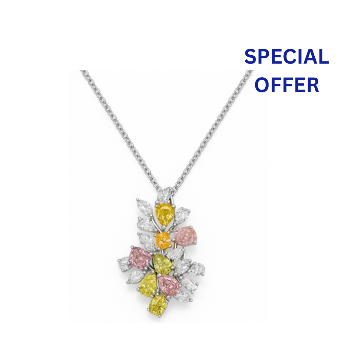 1.71 к Пръстен/колие с цветни диаманти