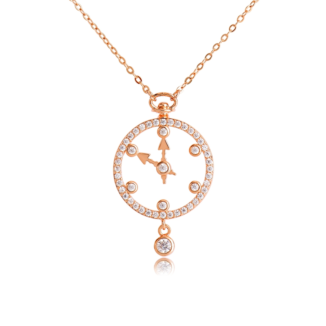 Колие розово позлатяване часовник | Колекция Rose Gold