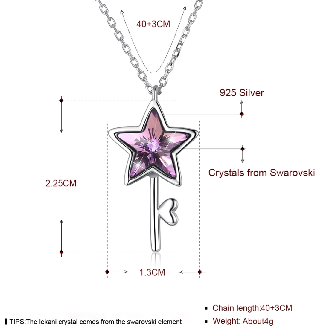 Сребърно колие звезда Swarovski Crystals | колекция Delicate Silver | 2700000027455