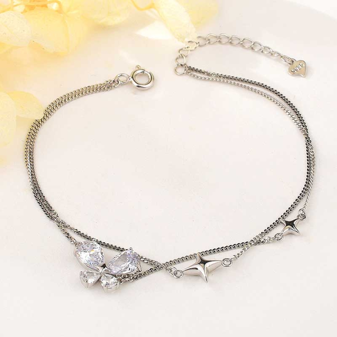 SILVER  JEWELRY - TWO LINE SILVER  BRACELET