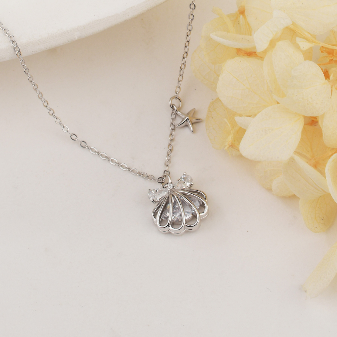 Нежно сребърно колие мида 2700000059524 | колекция Delicate Silver