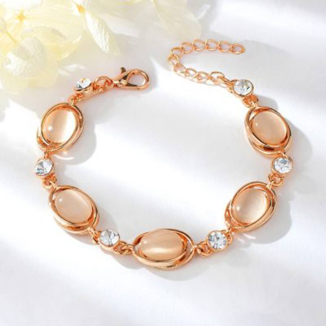 Гривна розово позлатяване с котешко око 2200000015020 | Колекция Rose Gold