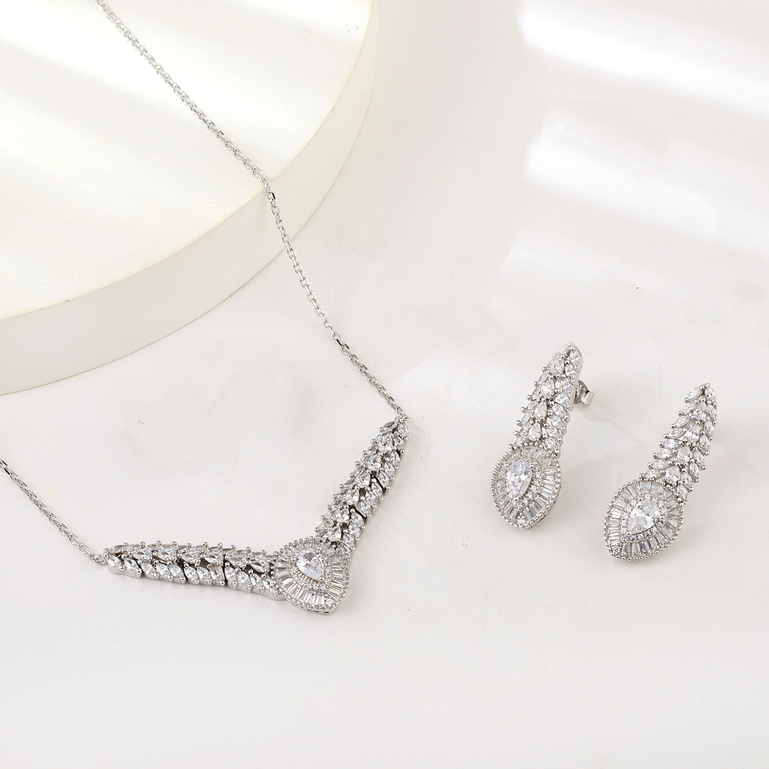 Сребърен комплект с платинено покритие 2700000041451 | Колекция Silver Premium