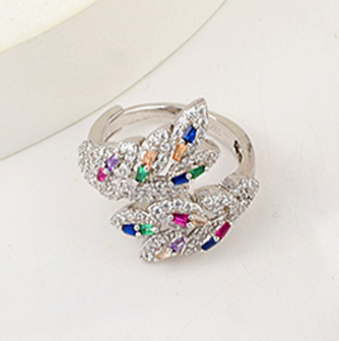 Сребърен пръстен с платинено покритие SN09693R-C | Колекция Silver Premium