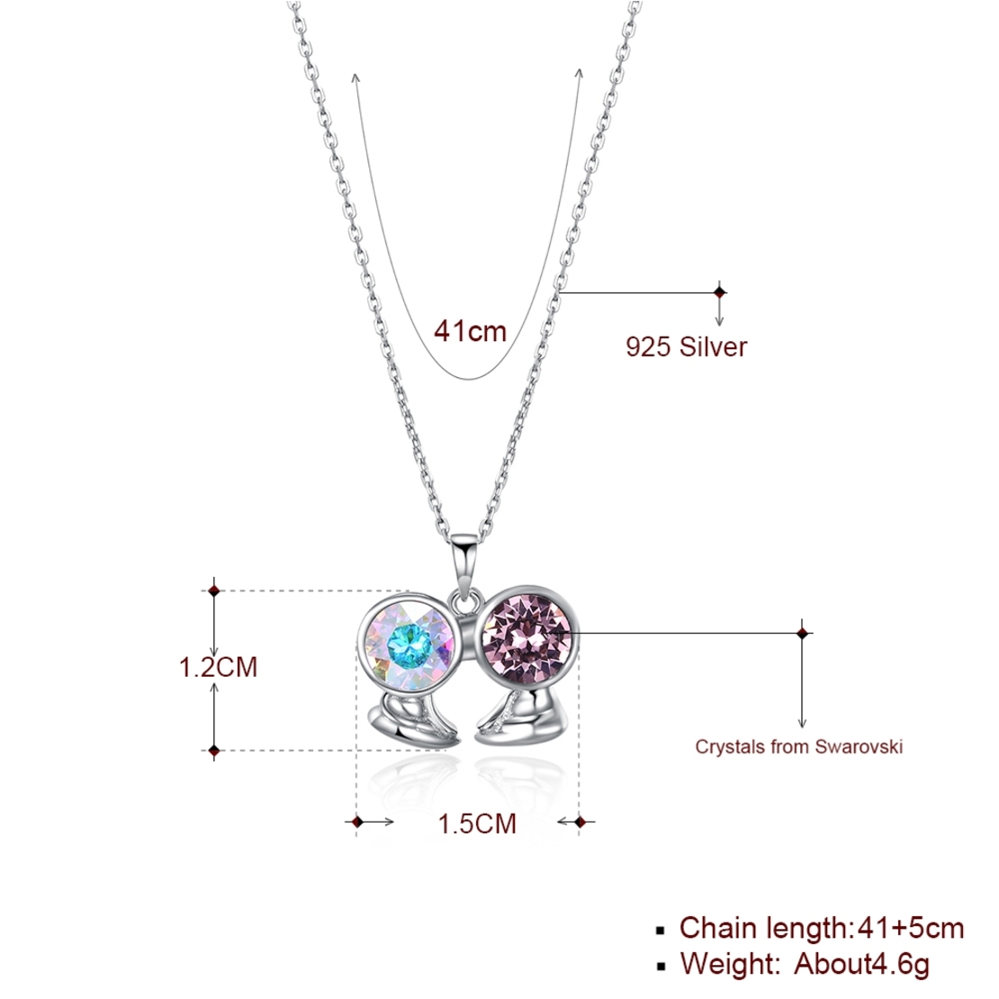 Сребърно колие Swarovski Crystals | колекция Delicate Silver | 2700000027592