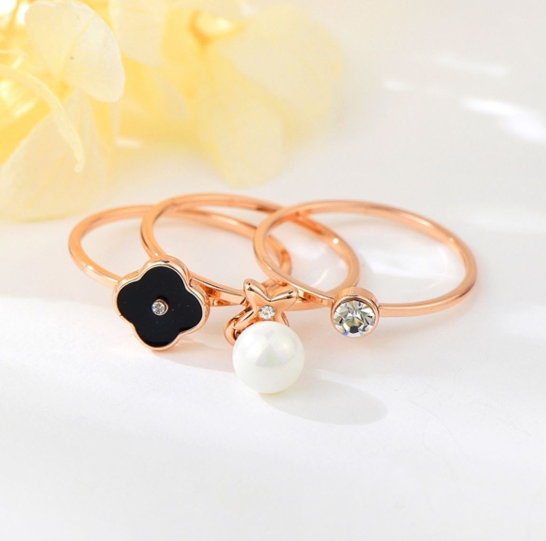 Комплект пръстени розово позлатяване | Колекция Rose Gold