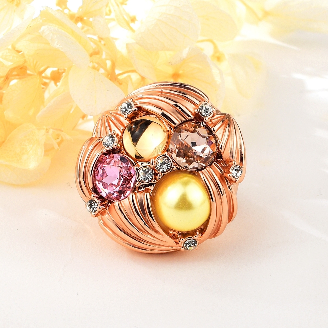 COLORFUL EUPHORIA ROSE GOLD PLATING RING