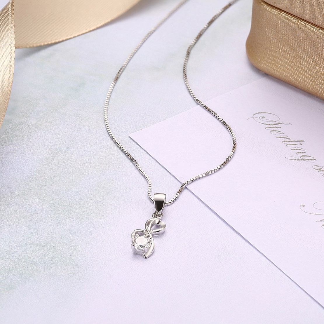 Сребърно колие панделка Swarovski Crystals | колекция Delicate Silver