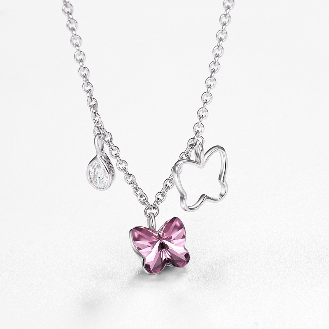 Сребърно колие Пеперуда Swarovski Crystals | колекция Delicate Silver | 2700000027554