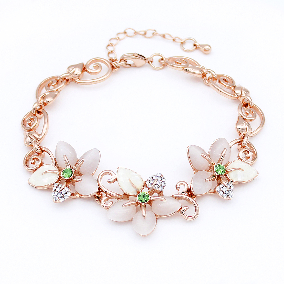 Гривна розово позлатяване с цветя | Колекция Rose Gold