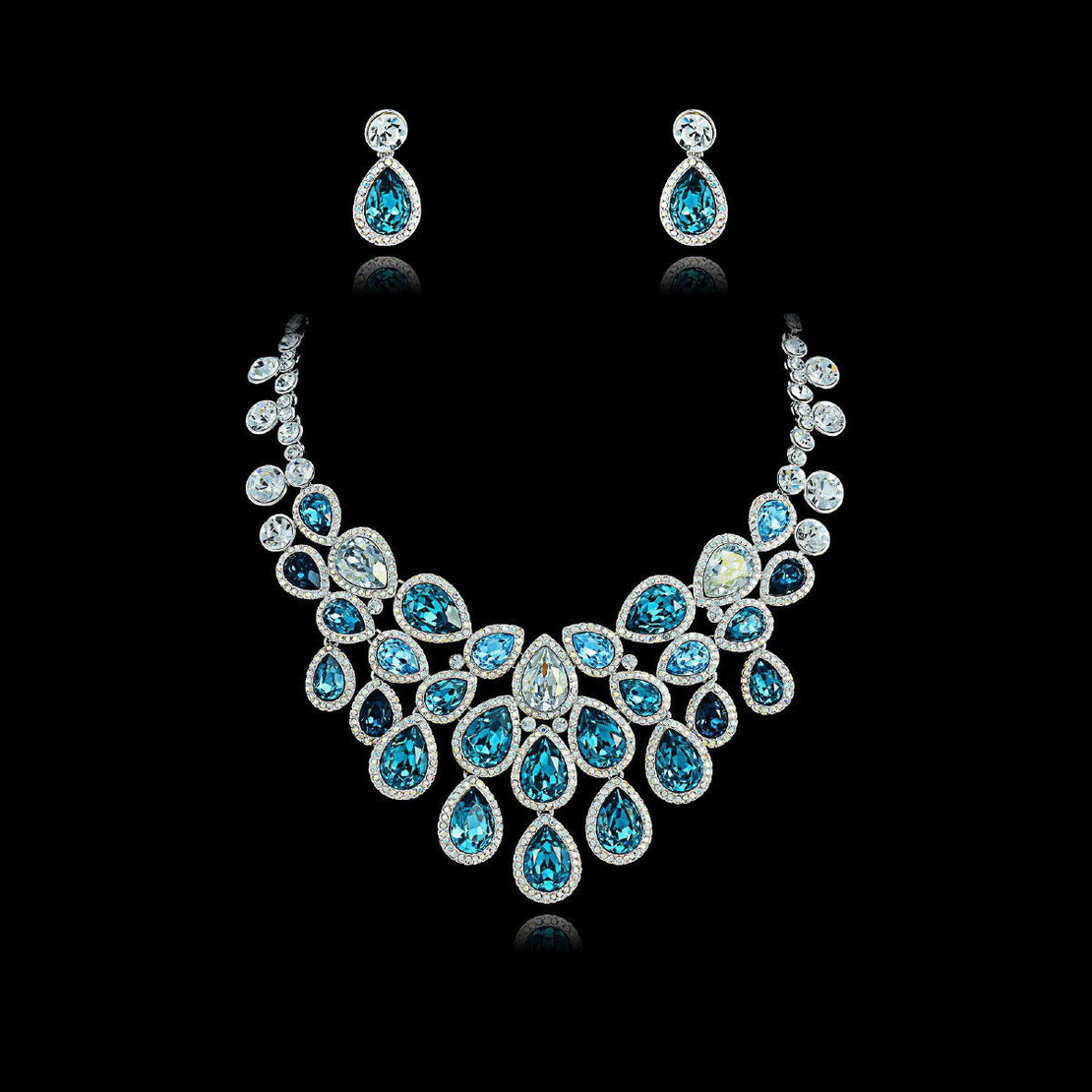 Комплект бяло позлатяване с кристали Swarovski - LSS50 2600000003513